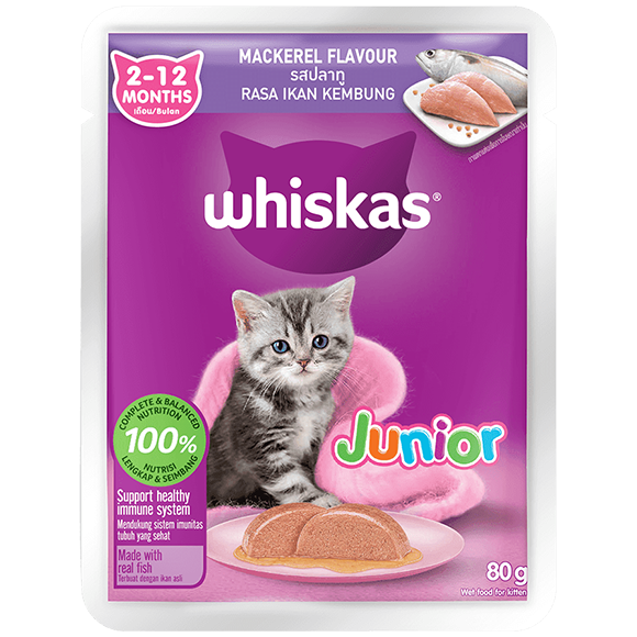 WHISKAS® Junior 2-12 Months Mackerel Flavour
